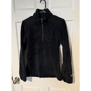 Kuhl Womens Fleece Pullover Jacket Black Sherpa Quarter Zip Cozy Size Small